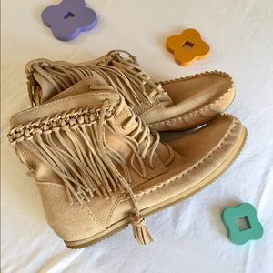 H&M Tan Suede Moccasins